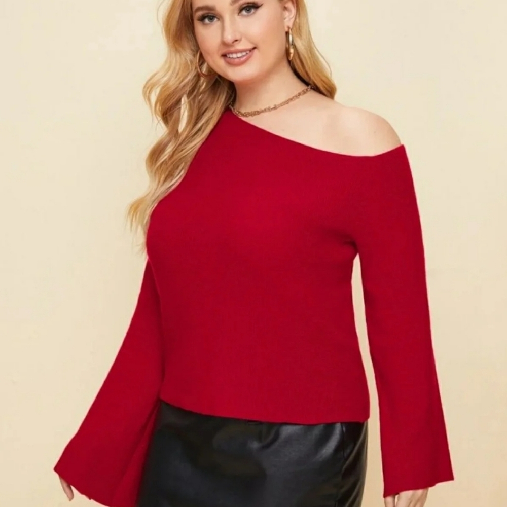 Plus size off the shoulder top